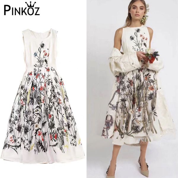 sleeveless summer elegant midi dress luxury designer flower printed o-neck high waist office lady french dresses robe 2xl 210421, Black;gray
sleeveless summer elegant midi dress luxury designer flower printed o-neck high waist office lady french dresses robe 2xl 210421, Black;gray
