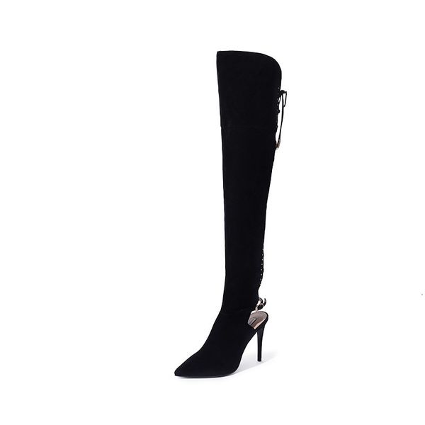boot black beige back lace up on the knee women thick heeled boots slingback high heel runway shoes walk her 45
boot black beige back lace up on the knee women thick heeled boots slingback high heel runway shoes walk her 45