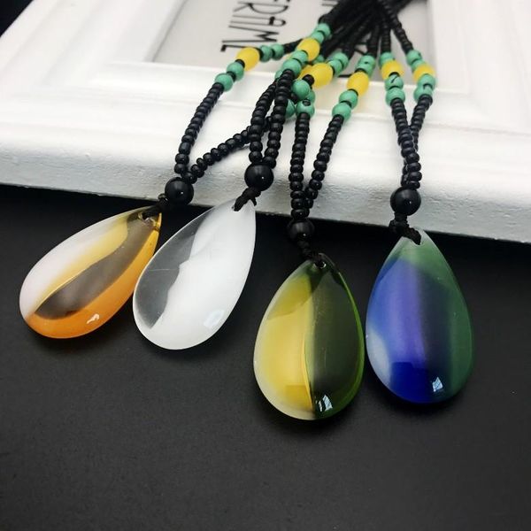 two-color water drop glass pendant transparent colored beads necklace wool chain wholesale necklaces, Silver
two-color water drop glass pendant transparent colored beads necklace wool chain wholesale necklaces, Silver