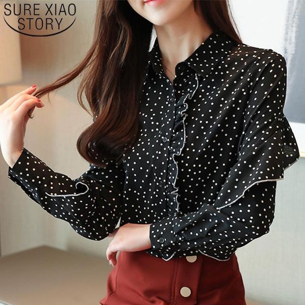 korean fashion clothing 2021 chiffon blouses shirts button polka dot turn-down collar white blouse for women ruffle full 6103 50 women'
korean fashion clothing 2021 chiffon blouses shirts button polka dot turn-down collar white blouse for women ruffle full 6103 50 women'