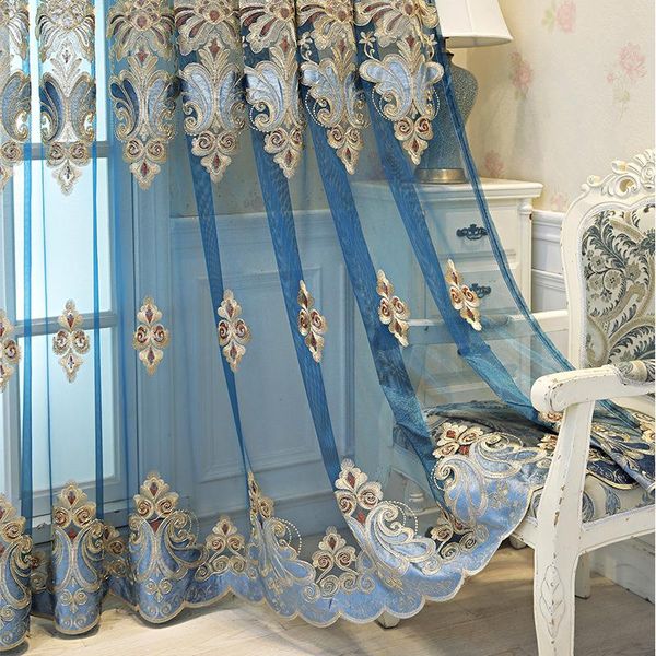 luxury tulle voile curtains for living room bedroom villa european-style blue floral embroidered screens window balcony curtain & drapes
luxury tulle voile curtains for living room bedroom villa european-style blue floral embroidered screens window balcony curtain & drapes