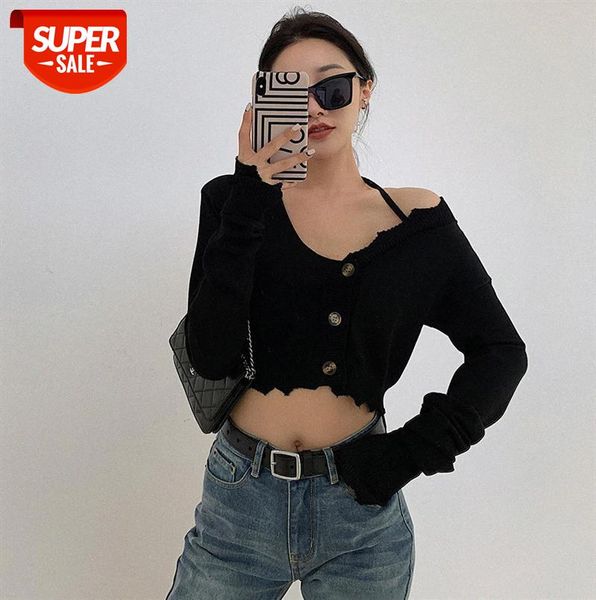 fashion strapless women's black v-neck slim wave hem single-breasted sweater #yt61, Black;gray
fashion strapless women's black v-neck slim wave hem single-breasted sweater #yt61, Black;gray