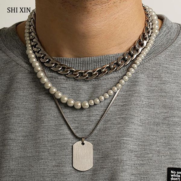 thick stainless steel chain with square pendant necklace men fashion beads choker necklaces for women neck chains jewelry, Silver
thick stainless steel chain with square pendant necklace men fashion beads choker necklaces for women neck chains jewelry, Silver