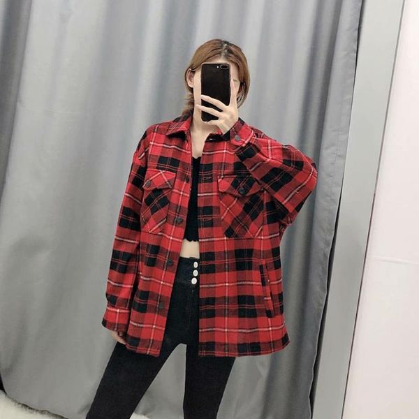 women's jackets 2021 women coat vintage plaid autumn winter single-breasted lapel collar long-sleeved chic coats, Black;brown
women's jackets 2021 women coat vintage plaid autumn winter single-breasted lapel collar long-sleeved chic coats, Black;brown