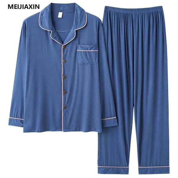 men's sleepwear autumn modal men pajamas suit long sleeve turn-down collar cardigan casual soft plus size 3xl male homewear, Black;brown
men's sleepwear autumn modal men pajamas suit long sleeve turn-down collar cardigan casual soft plus size 3xl male homewear, Black;brown