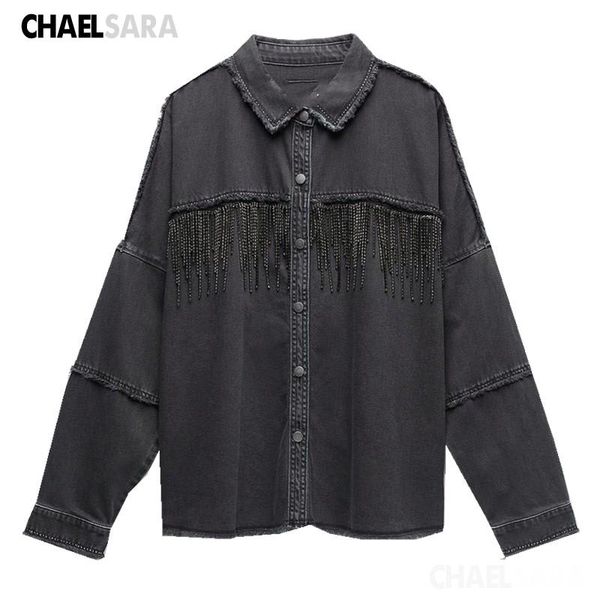 autumn black denim jackets women casual tassel solid jeans coats female outwear oversize loose overcoat women's, Black;brown
autumn black denim jackets women casual tassel solid jeans coats female outwear oversize loose overcoat women's, Black;brown