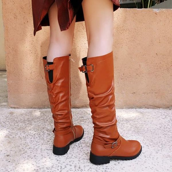 boots pxelena autumn knee high riding knight women pleated buckle zip round toe low heels motorcycle combat shoes1, Black
boots pxelena autumn knee high riding knight women pleated buckle zip round toe low heels motorcycle combat shoes1, Black