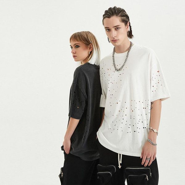 summer mens high street fashion irregular manual ripped holes t-shirt oversized hip loose men's t-shirts, White;black
summer mens high street fashion irregular manual ripped holes t-shirt oversized hip loose men's t-shirts, White;black