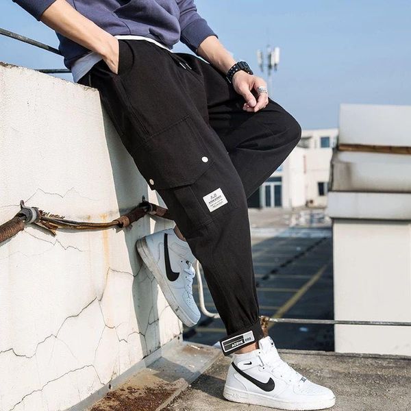 men's pants korean hip hop streetwear joggers fashion men casual cargo pant trousers highstreet elastic waist harem, Black
men's pants korean hip hop streetwear joggers fashion men casual cargo pant trousers highstreet elastic waist harem, Black