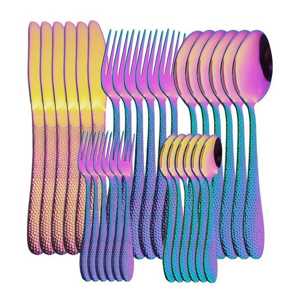 30pcs/set rainbow dinnerware set stainless steel cutlery fork spoon knife tableware knives forks flatware home kitchen sets
30pcs/set rainbow dinnerware set stainless steel cutlery fork spoon knife tableware knives forks flatware home kitchen sets