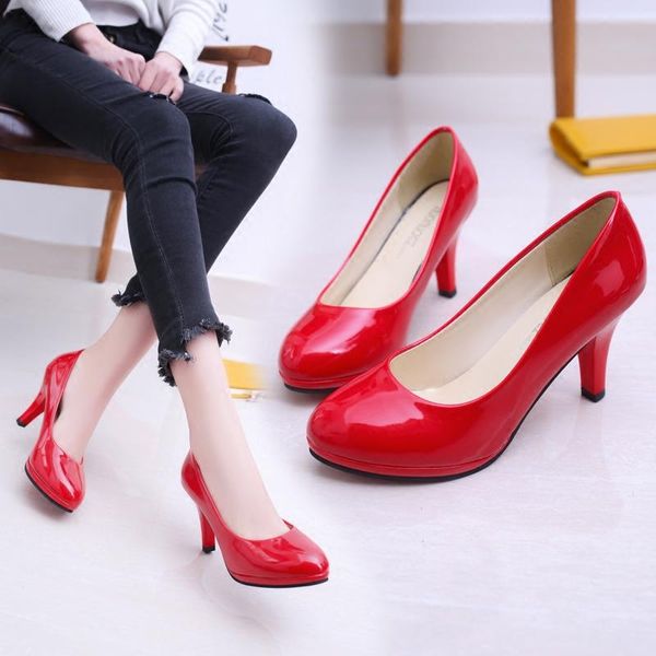 dress shoes fashion wild single patent leather shallow mouth stiletto women's trend comfortable high heels, Black
dress shoes fashion wild single patent leather shallow mouth stiletto women's trend comfortable high heels, Black
