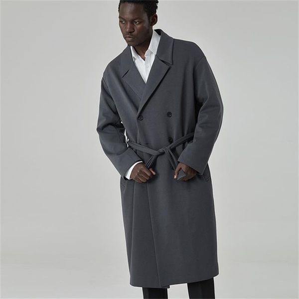 men's trench coats windbreaker waistband double breasted coat trend loose and versatile medium length, Tan;black
men's trench coats windbreaker waistband double breasted coat trend loose and versatile medium length, Tan;black