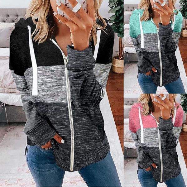 women's hoodies & sweatshirts autumn women long sleeve zip-up hoodie jacket print stitching color sweatshirt coat winter outwear clothi, Black
women's hoodies & sweatshirts autumn women long sleeve zip-up hoodie jacket print stitching color sweatshirt coat winter outwear clothi, Black
