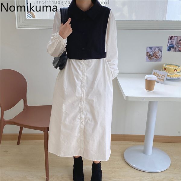 nomikuma contrast color single breasted dress fake two piece robe femme turn down collar long sleeve casual dresses women 3d128 210514, Black;gray
nomikuma contrast color single breasted dress fake two piece robe femme turn down collar long sleeve casual dresses women 3d128 210514, Black;gray