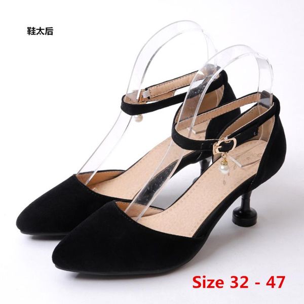 dress shoes classic high heels women's sandals summer 6cm heel ladies strappy pumps woman small big size 32 - 43, Black
dress shoes classic high heels women's sandals summer 6cm heel ladies strappy pumps woman small big size 32 - 43, Black