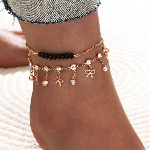 anklets 2 pcs/set women fashion lovely beaded crystal bow for trendy tassel gold set jewelry gifts, Red;blue
anklets 2 pcs/set women fashion lovely beaded crystal bow for trendy tassel gold set jewelry gifts, Red;blue