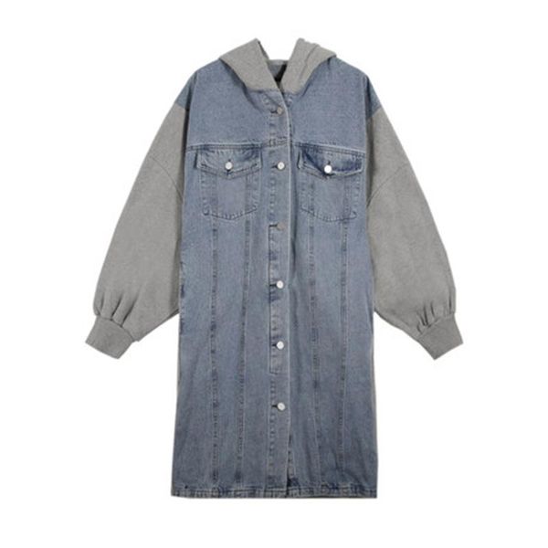 women's jackets spring autumn patchwork long coats arrivals female denim overcoats hooded loose plus size lady clothes, Black;brown
women's jackets spring autumn patchwork long coats arrivals female denim overcoats hooded loose plus size lady clothes, Black;brown