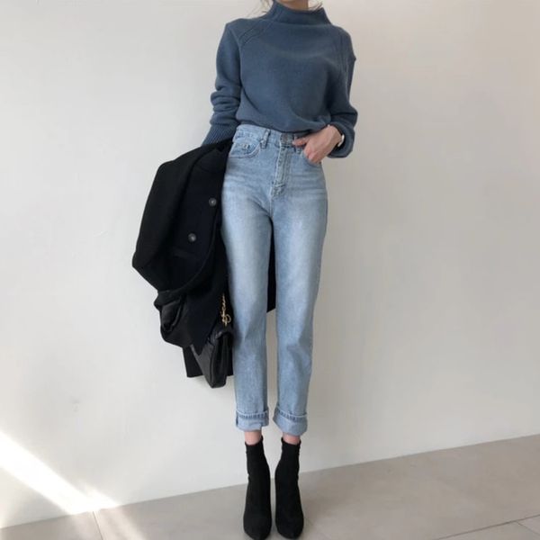 spring autumn harem pants vintage high waist jeans woman slim style pencil quality denim vaqueros mujer 210514, Blue
spring autumn harem pants vintage high waist jeans woman slim style pencil quality denim vaqueros mujer 210514, Blue