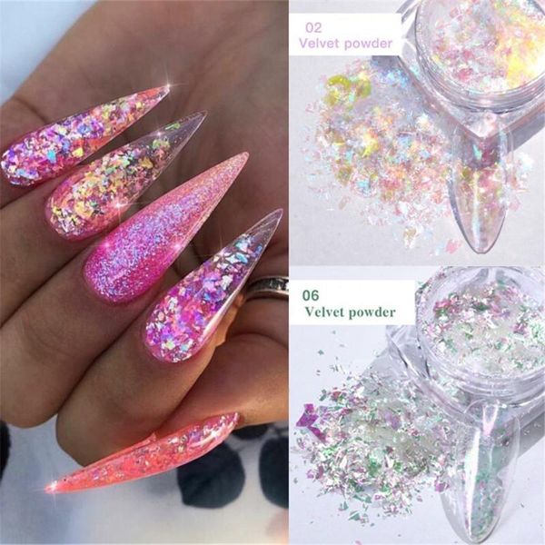 0.2g colorful holographics nails velvet powder glitter silver bling polishing nail sequins flakes for uv gel art ornament1, Silver;gold
0.2g colorful holographics nails velvet powder glitter silver bling polishing nail sequins flakes for uv gel art ornament1, Silver;gold