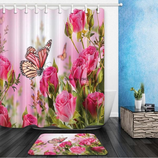 shower curtains 2pcs/lot butterfly flower printing curtain bathroom waterproof polyester with bath non-slip mat set
shower curtains 2pcs/lot butterfly flower printing curtain bathroom waterproof polyester with bath non-slip mat set