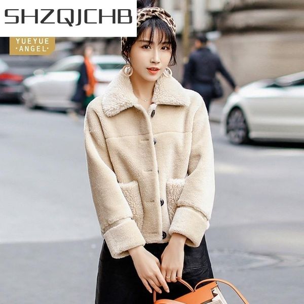 women's fur & faux jchb 2021 autumn winter korean real wool coats women fashion pocket single breasted lamb short jackets ladies warm c, Black
women's fur & faux jchb 2021 autumn winter korean real wool coats women fashion pocket single breasted lamb short jackets ladies warm c, Black