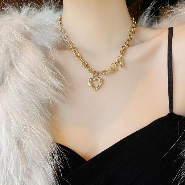 pendant necklaces fashion ot buckle gold chain love heart necklace for woman stainless steel choker clavicle party jewelry gift, Silver
pendant necklaces fashion ot buckle gold chain love heart necklace for woman stainless steel choker clavicle party jewelry gift, Silver