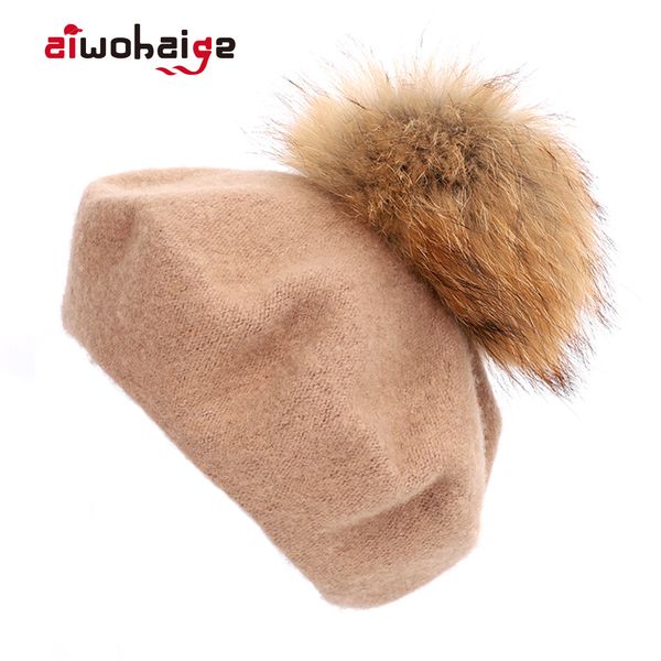 ladies elegant raccoon fur pompoms beret winter woman painter bonnet hats slouchy beanie cap vintage red, Blue;gray
ladies elegant raccoon fur pompoms beret winter woman painter bonnet hats slouchy beanie cap vintage red, Blue;gray