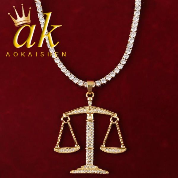 balance pendant with 4mm gold color tennis chain men's hip hop full bling zircon rock jewelry chains, Silver
balance pendant with 4mm gold color tennis chain men's hip hop full bling zircon rock jewelry chains, Silver