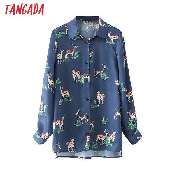 women retro animal print blue blouse long sleeve chic female casual loose shirt da42 210416, White
women retro animal print blue blouse long sleeve chic female casual loose shirt da42 210416, White