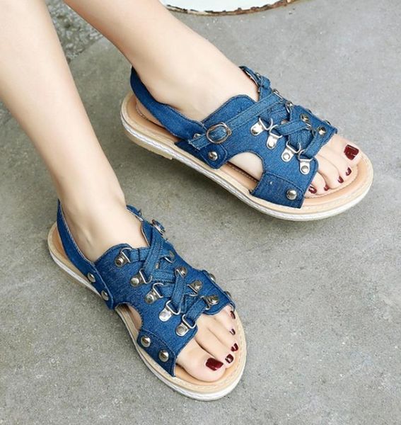 sandals vintage women summer low heels flat denim shoes woman plus size gladiator sandalias mujer sapato feminino sf0657, Black
sandals vintage women summer low heels flat denim shoes woman plus size gladiator sandalias mujer sapato feminino sf0657, Black