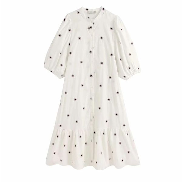 women fashion embroidery midi dress vintage o neck short puff sleeve dresses girls casual chic vestidos 210531, Black;gray
women fashion embroidery midi dress vintage o neck short puff sleeve dresses girls casual chic vestidos 210531, Black;gray