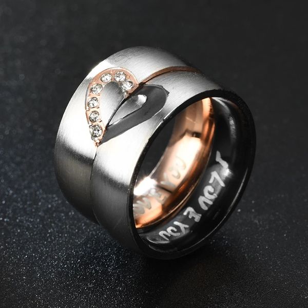 couples ring stainless steel love heart crystal rings jewelry 6mm silver color woman man wedding ring valentine's day gift
couples ring stainless steel love heart crystal rings jewelry 6mm silver color woman man wedding ring valentine's day gift