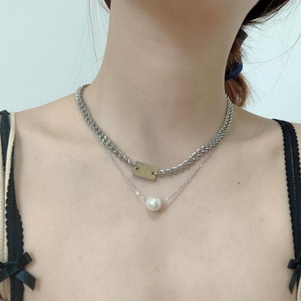 cold wind simple hip hop double letter square brand pearl necklace metal ins niche personality female pendant necklaces, Silver
cold wind simple hip hop double letter square brand pearl necklace metal ins niche personality female pendant necklaces, Silver