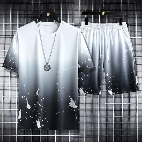 men's tracksuits outfit set double t-shirt and shorts summer printed gentlemen's joggers mode man clothing sportwear, Gray
men's tracksuits outfit set double t-shirt and shorts summer printed gentlemen's joggers mode man clothing sportwear, Gray