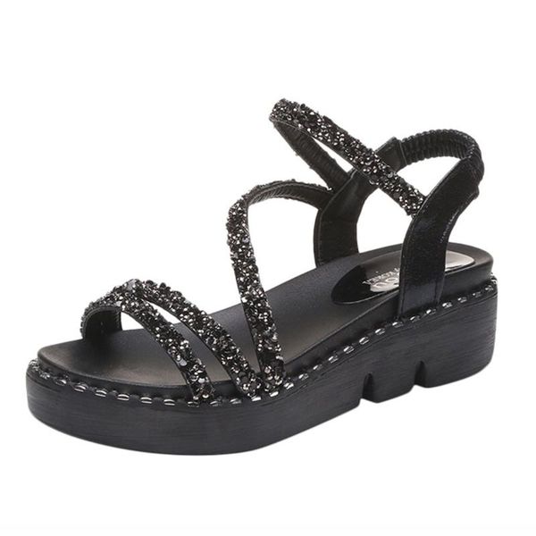 summer women fashion wedges crystal bling sandals peep toe casual shoes british wind wedge heel shoe for travel mar 3, Black
summer women fashion wedges crystal bling sandals peep toe casual shoes british wind wedge heel shoe for travel mar 3, Black