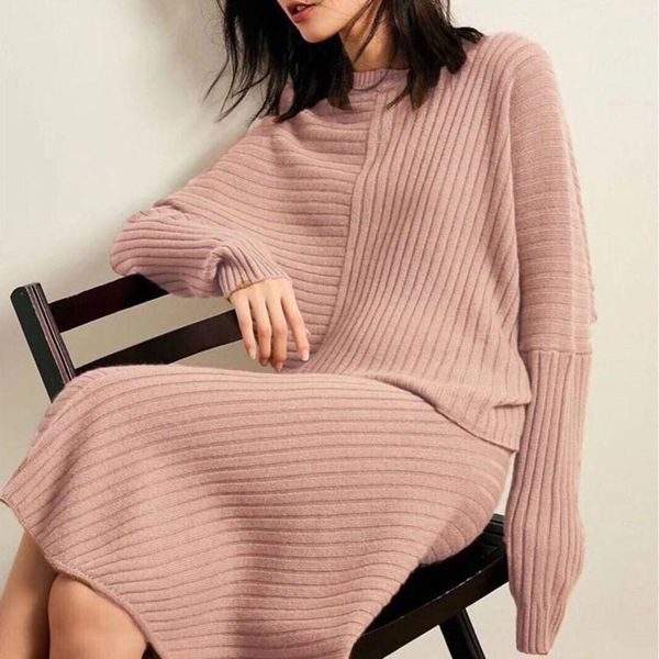 women's two piece pants autumn batwing sleeve loose sweater irregular hem split skirt sets women winter fashion knitting suit, White
women's two piece pants autumn batwing sleeve loose sweater irregular hem split skirt sets women winter fashion knitting suit, White