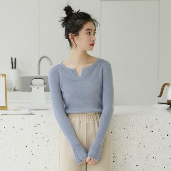 women's t-shirt knitted early autumn 2021 careful machine v-neck thin soft milk blue small shirt slim long sleeve, White
women's t-shirt knitted early autumn 2021 careful machine v-neck thin soft milk blue small shirt slim long sleeve, White