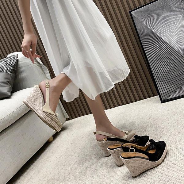 high heel wedge shoes 2021 est breathable women sandals female pointed toe slippers high-heeled espadrilles straw, Black
high heel wedge shoes 2021 est breathable women sandals female pointed toe slippers high-heeled espadrilles straw, Black