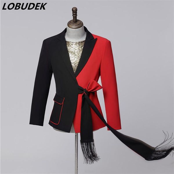 bar stage male stars singer casual blazer red black splicing design slim fit suit jackets host performance costume men's suits & blazer, White;black
bar stage male stars singer casual blazer red black splicing design slim fit suit jackets host performance costume men's suits & blazer, White;black