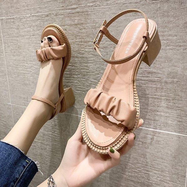 dress shoes high heel sandals women open toe pleated summer outdoor fashion thick buckle zapatos mujer 2021, Black
dress shoes high heel sandals women open toe pleated summer outdoor fashion thick buckle zapatos mujer 2021, Black