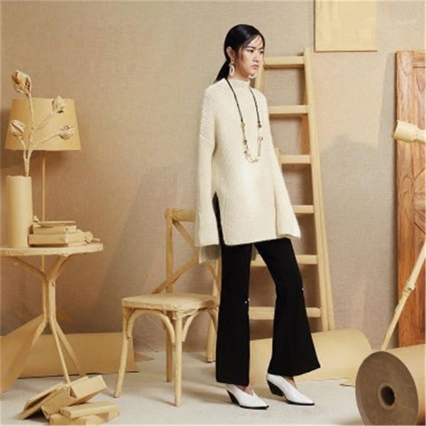 women's sweaters 100%hand made pure wool oneck knit women streetwear flare sleeve solid h-straight open hem long pullover sweater one&o, White;black
women's sweaters 100%hand made pure wool oneck knit women streetwear flare sleeve solid h-straight open hem long pullover sweater one&o, White;black