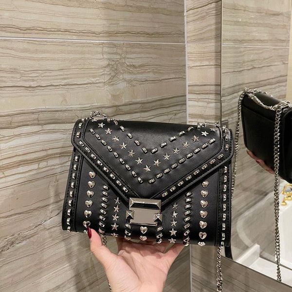 evening bags women's solid color rivet chain single shoulder messenger small square bag
evening bags women's solid color rivet chain single shoulder messenger small square bag