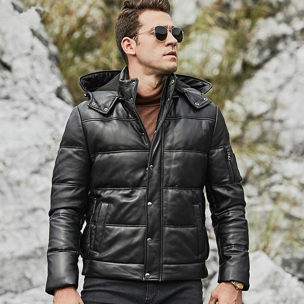 men's leather & faux jacket men sheepskin geunine plus size duck down winter coat for mens clothing casacos 155 yy868, Black
men's leather & faux jacket men sheepskin geunine plus size duck down winter coat for mens clothing casacos 155 yy868, Black