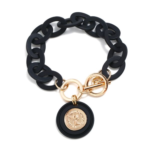 boho black acrylic link chain bracelet femme queen's head gold coin pendant bracelets for women pulseras mujer moda jewelry, Golden;silver
boho black acrylic link chain bracelet femme queen's head gold coin pendant bracelets for women pulseras mujer moda jewelry, Golden;silver