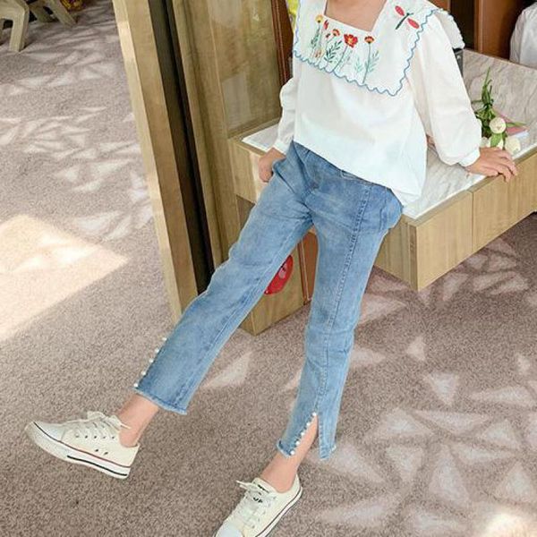 jeans baby girls children elastic waist split trouser legs denim pants toddler kids clasic casual 3-14 girl pearl, Blue
jeans baby girls children elastic waist split trouser legs denim pants toddler kids clasic casual 3-14 girl pearl, Blue