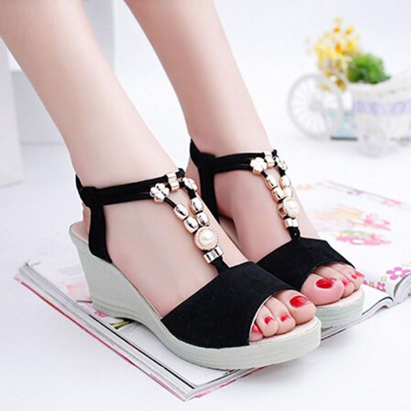 sandals women wedge summer bead detail platform buckle strap peep toe thick bottom casual shoes ladies 2021 #t2q, Black
sandals women wedge summer bead detail platform buckle strap peep toe thick bottom casual shoes ladies 2021 #t2q, Black