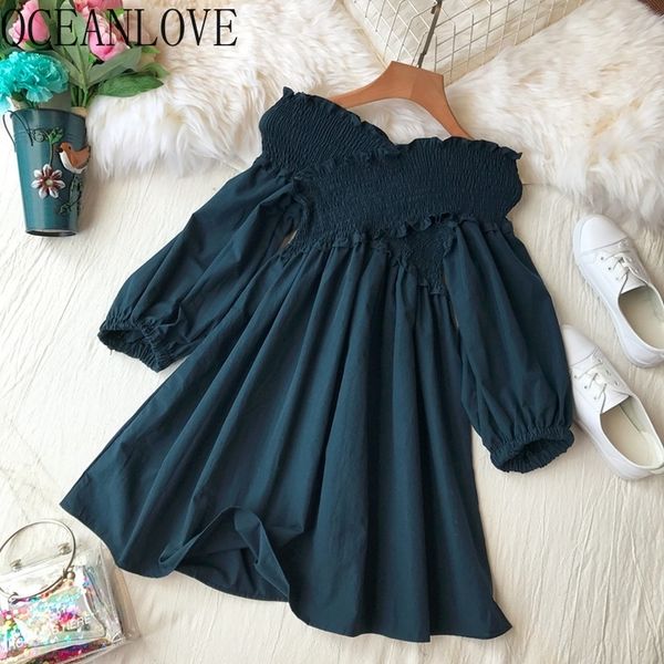 spring solid half sleeve women dress off shoulder v neck high waist korean vestidos mini dresses 14080 210415, Black;gray
spring solid half sleeve women dress off shoulder v neck high waist korean vestidos mini dresses 14080 210415, Black;gray