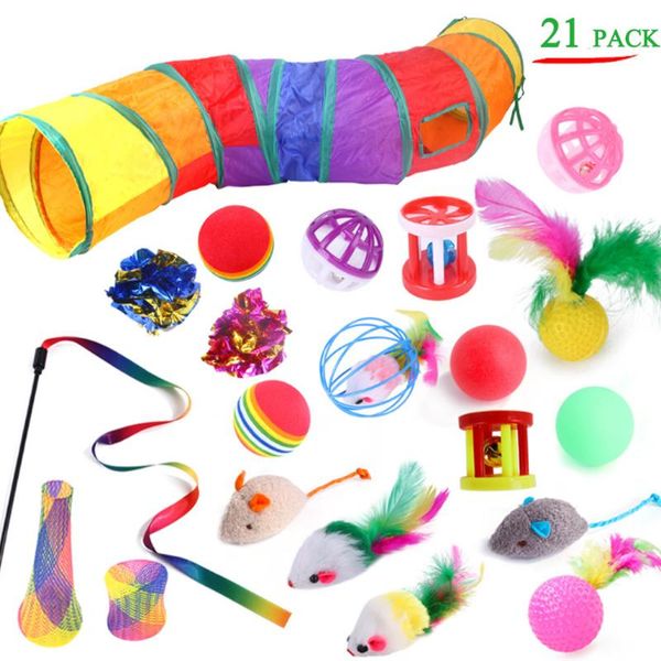 cat toys 21 pcs interactive accessories kit rainbow tunnel funny stick ring ball mice animal pet supplies treat toy set
cat toys 21 pcs interactive accessories kit rainbow tunnel funny stick ring ball mice animal pet supplies treat toy set