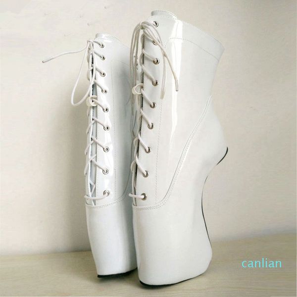 18cm high heels cross-tied zip woman boots wedge hoof sole heelless pinup ballet ankle boots plus 36-46, Black
18cm high heels cross-tied zip woman boots wedge hoof sole heelless pinup ballet ankle boots plus 36-46, Black