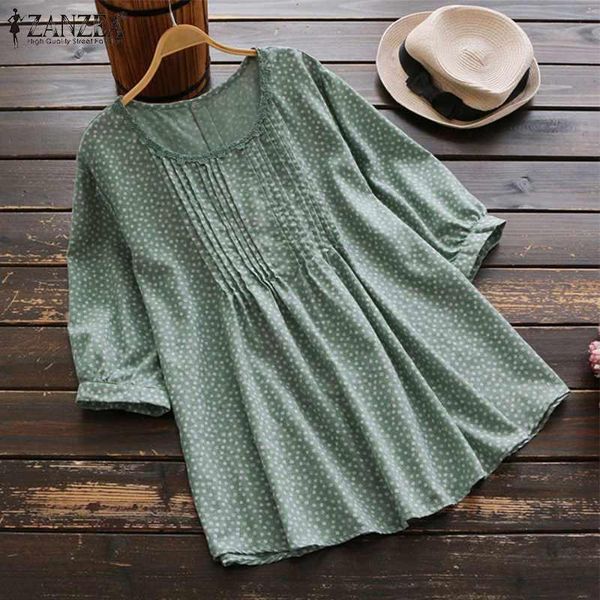 women's blouses & shirts summer polka dot shirt zanzea fashion casual o neck short sleeve printed blouse tunic loose ruffle blusas, White
women's blouses & shirts summer polka dot shirt zanzea fashion casual o neck short sleeve printed blouse tunic loose ruffle blusas, White